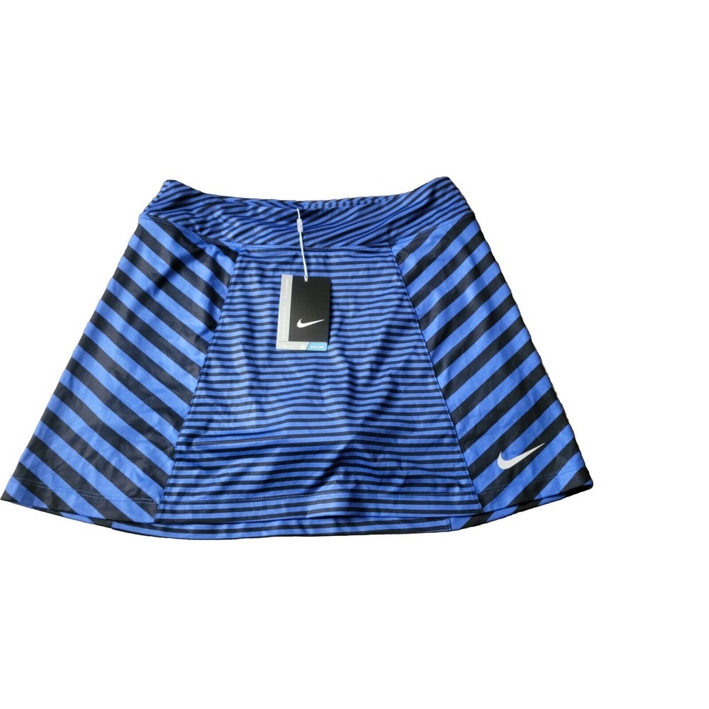 Nike Dri-FIT Skort Women's Small Blue Striped Athletic Tennis Golf Skirt NWT